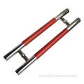 Manja de puerta de acero inoxidable rojo para la puerta de vidrio